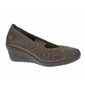 24 Hrs 22625 Brown Croc Print Pumps