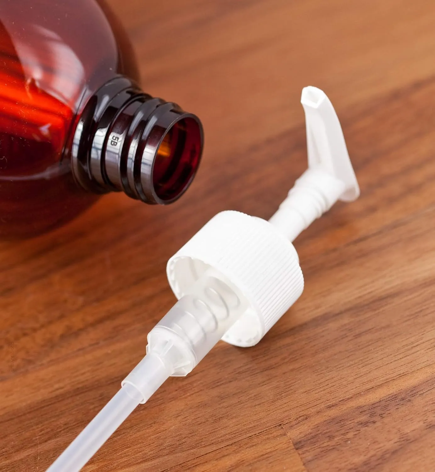 (500 Pcs) Neck Size 28-410  White Ribbed Lotion Pump Top Closure, 8.75 inch dip tube length