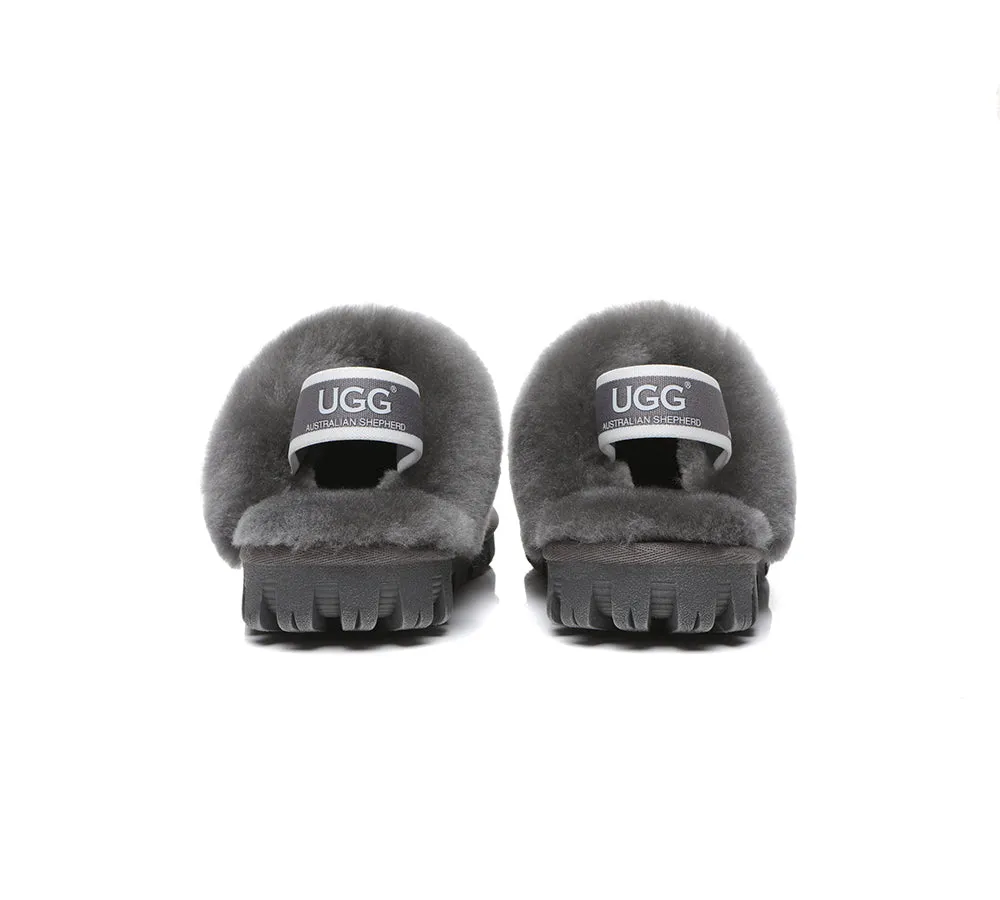 AUSTRALIAN SHEPHERD® UGG Slippers Kids Sheepskin Wool Slingback Waffle Plus