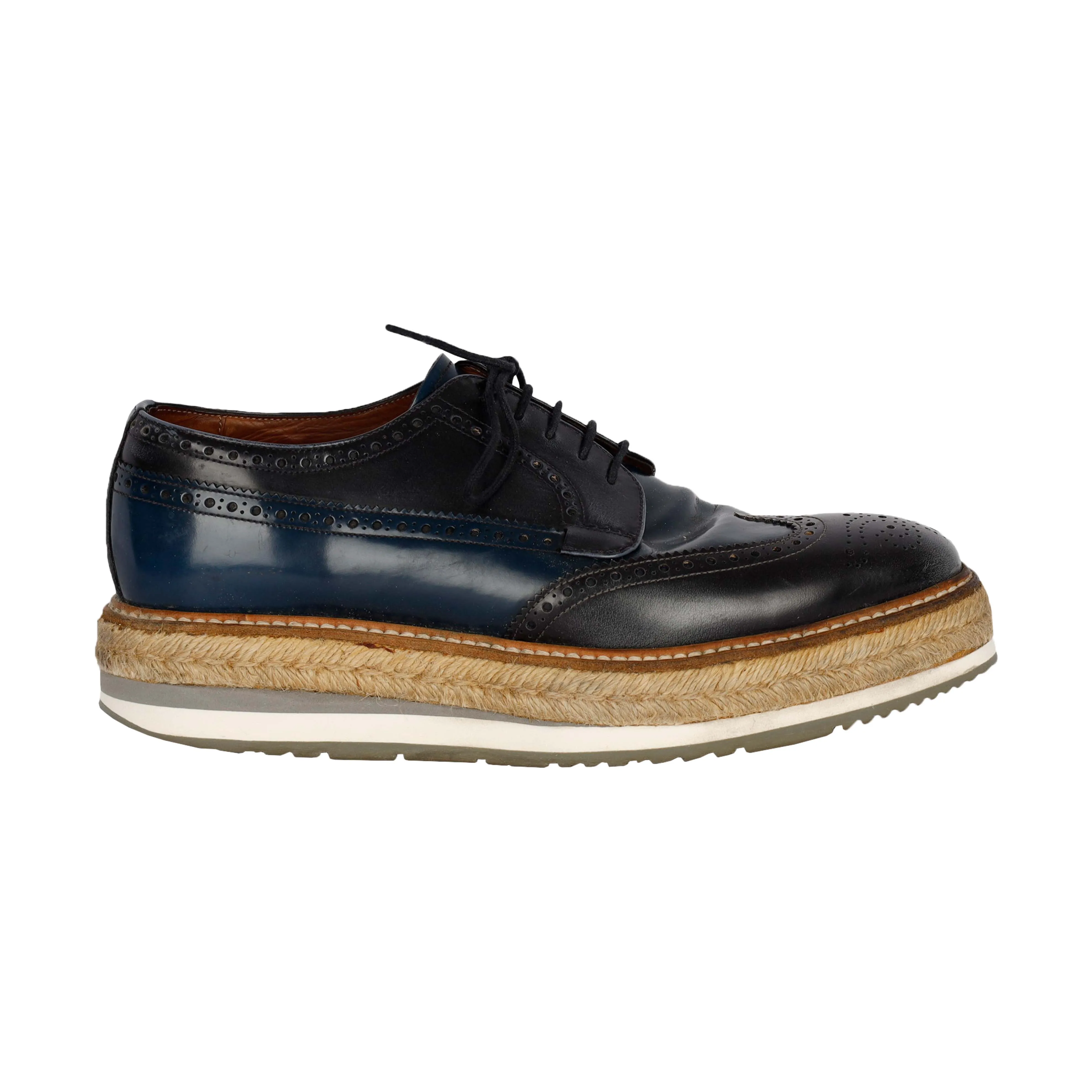 Bicolor Perforated Espadrille Sneakers - '10s
