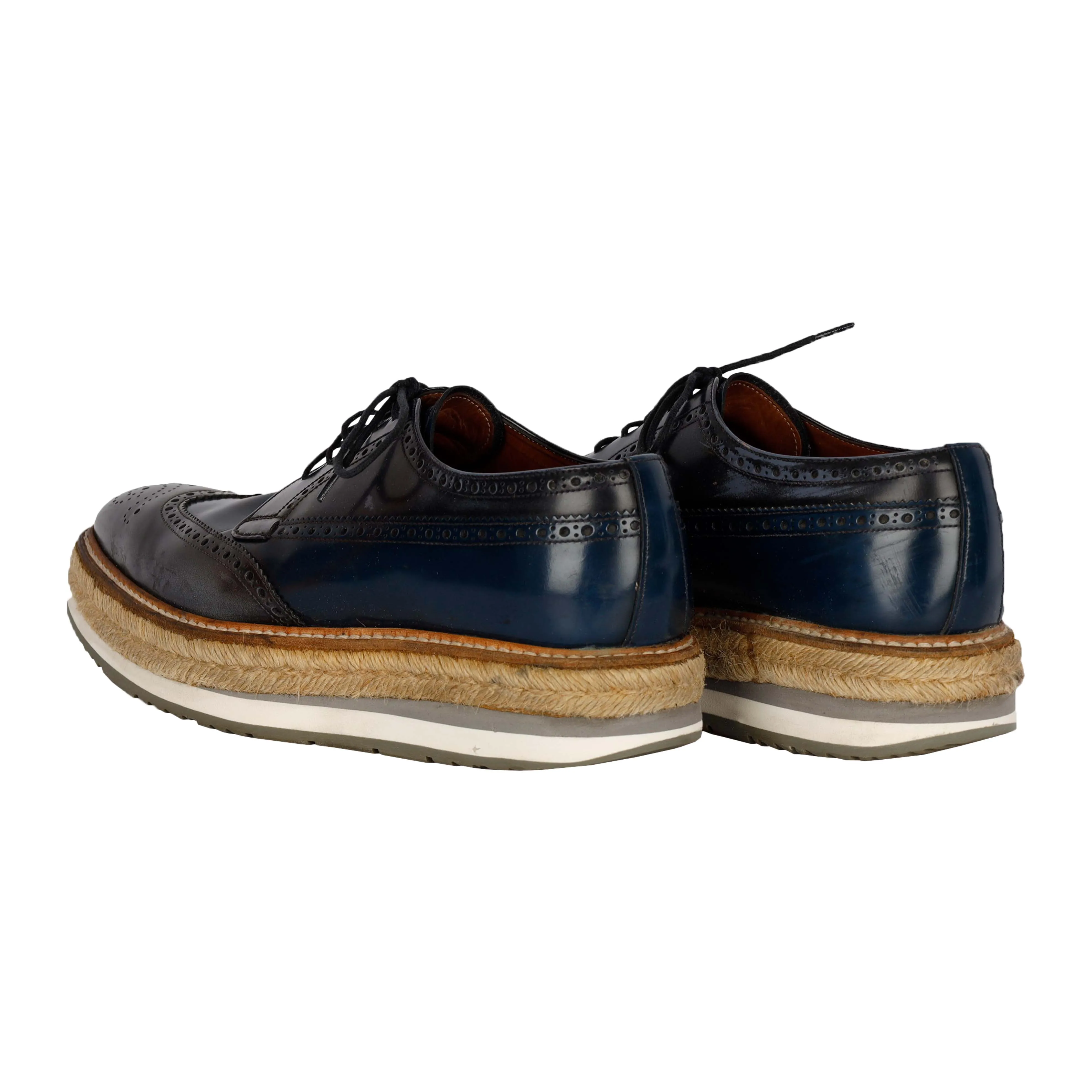 Bicolor Perforated Espadrille Sneakers - '10s