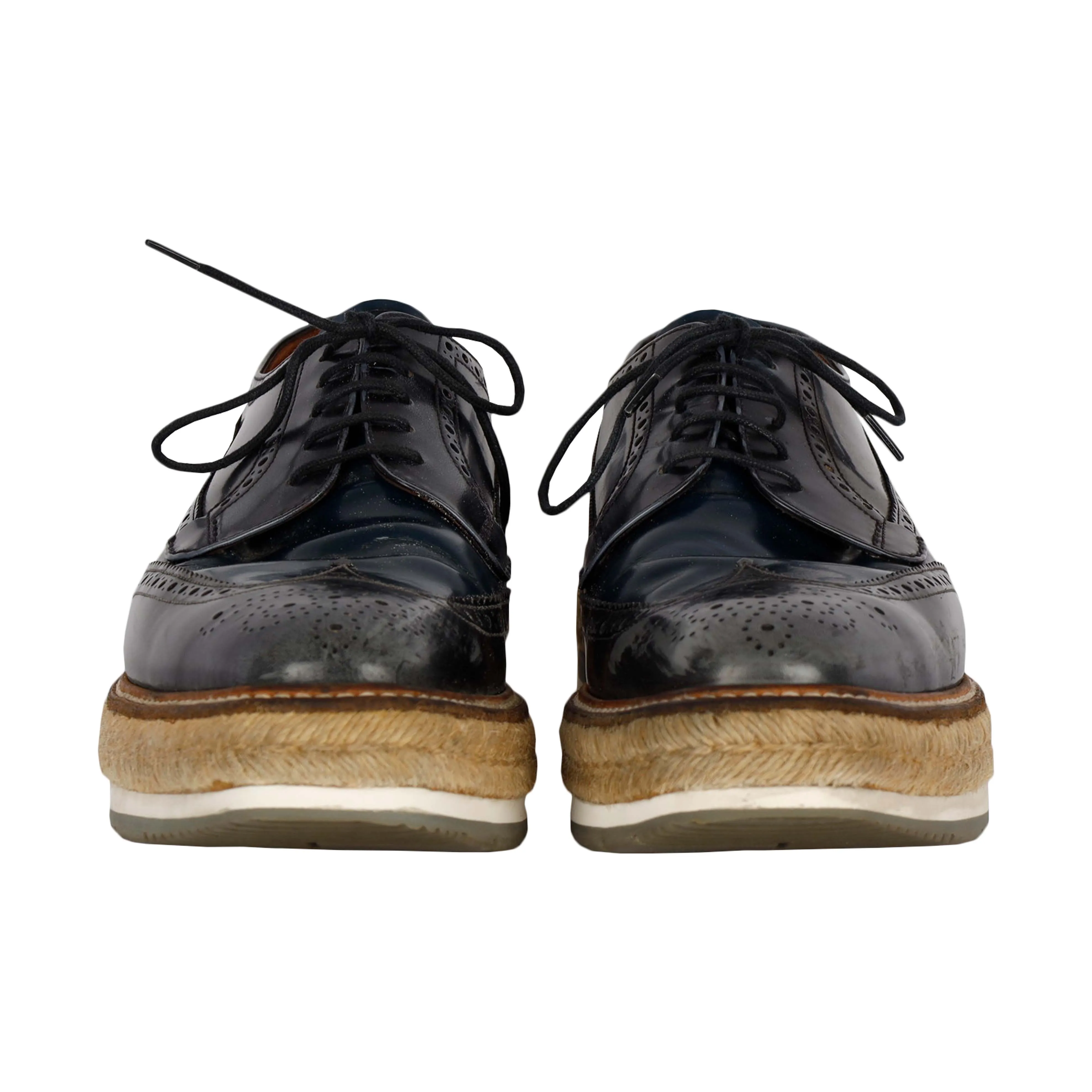 Bicolor Perforated Espadrille Sneakers - '10s
