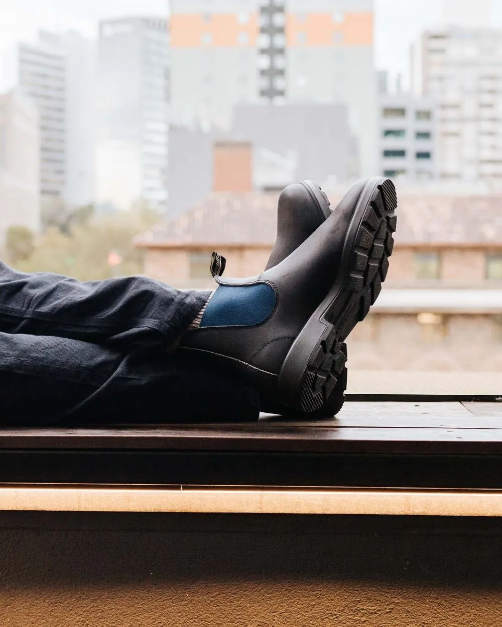 Blundstone 1917 Boots Black with Navy Elastic