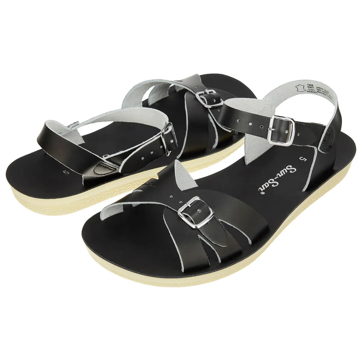 Boardwalk Adult Sandals in Black by Salt-Water - Last One In Stock - SS4 / EUR 36
