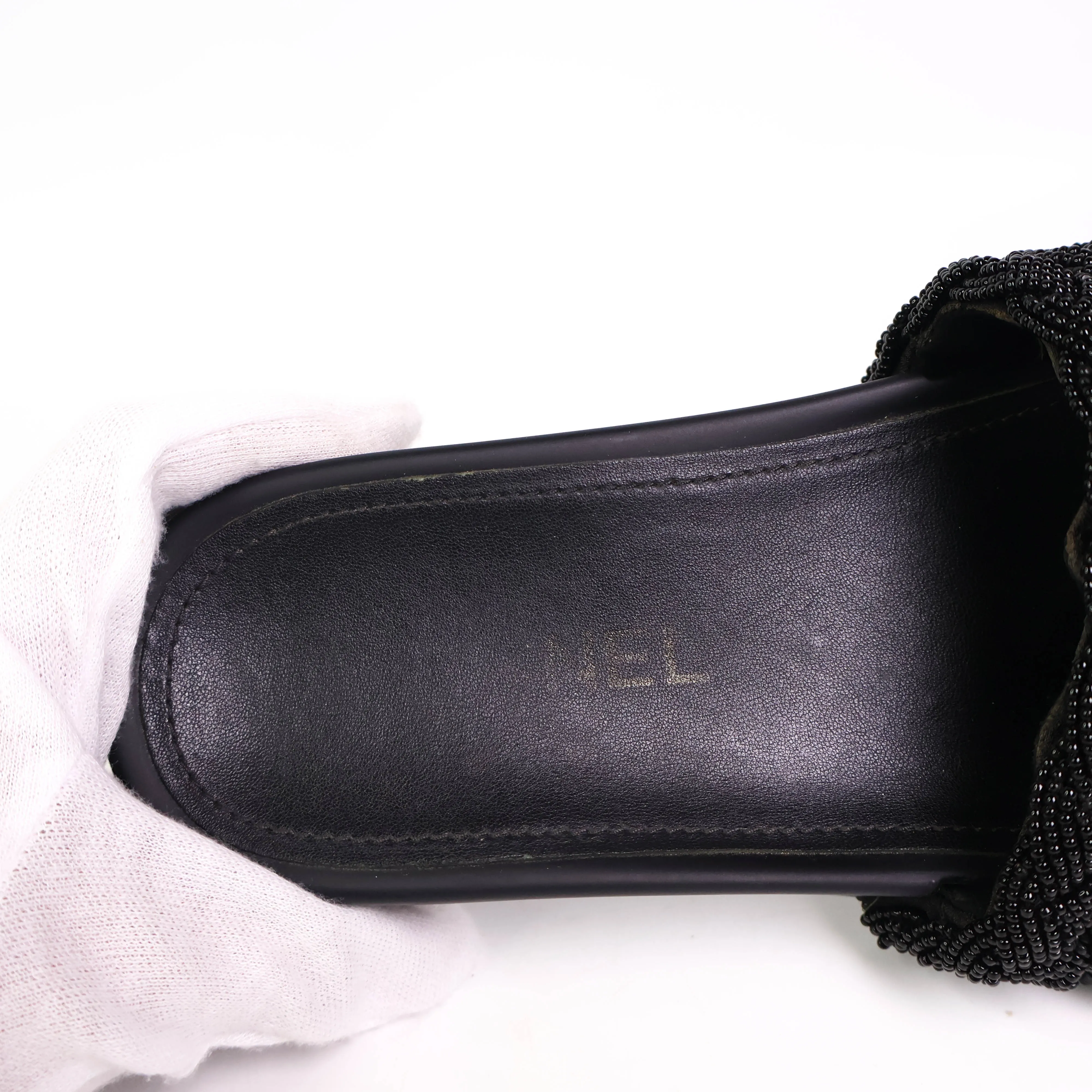 Chanel Sandals Black CC Gold 36