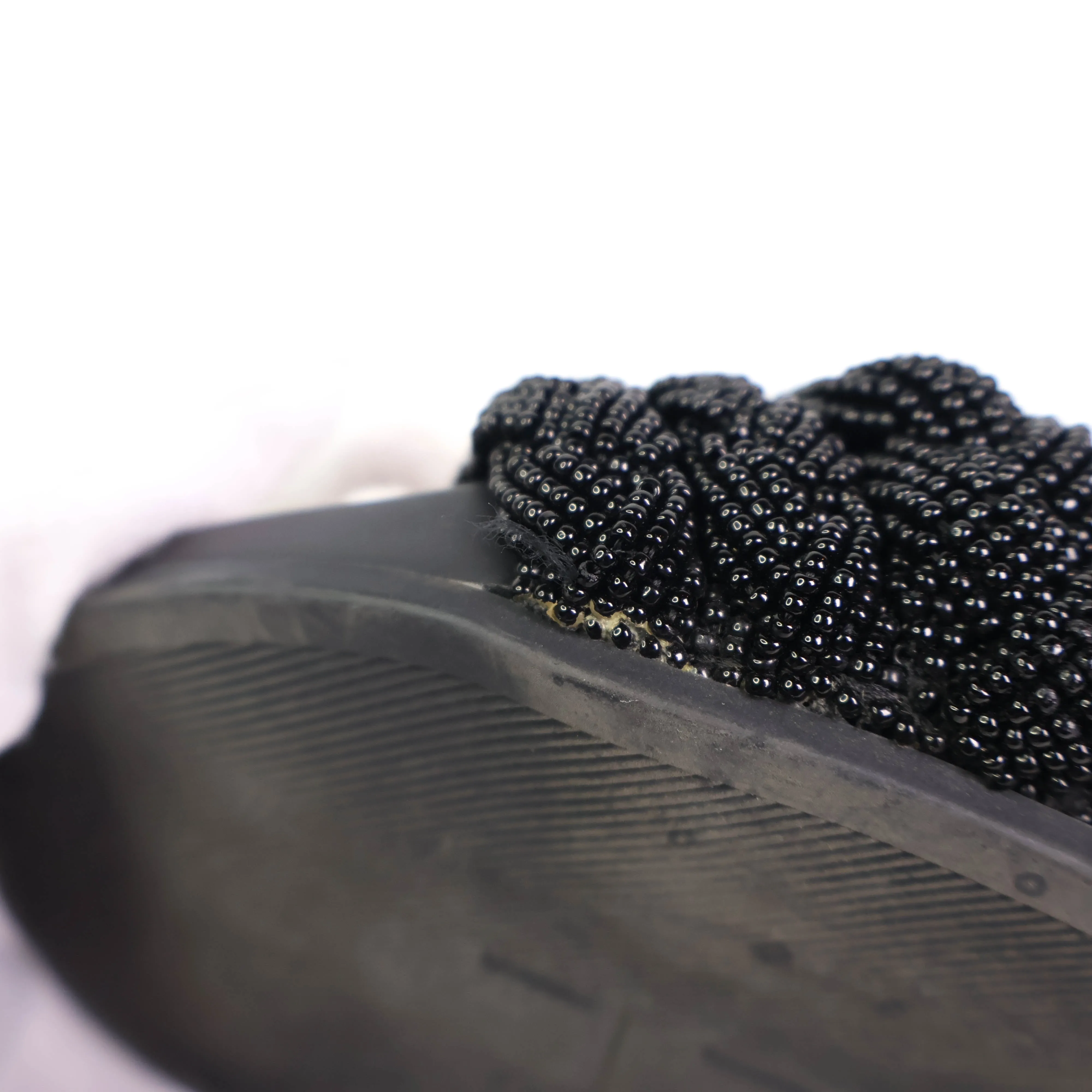 Chanel Sandals Black CC Gold 36