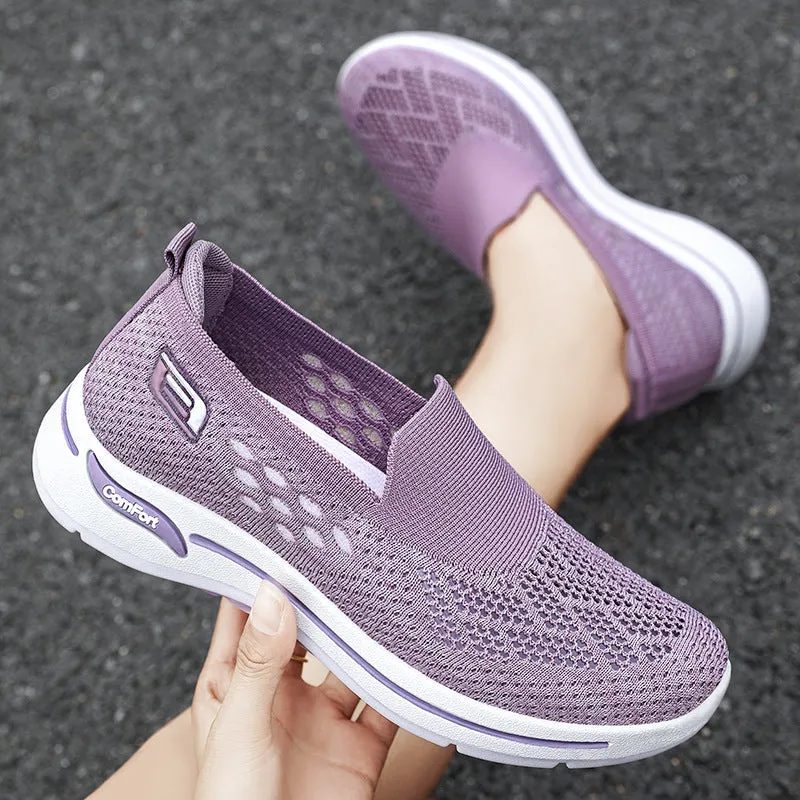 Dames Dames Slip On Memory Foam Casual Smart Walking Work Trainers Schoenen Maat