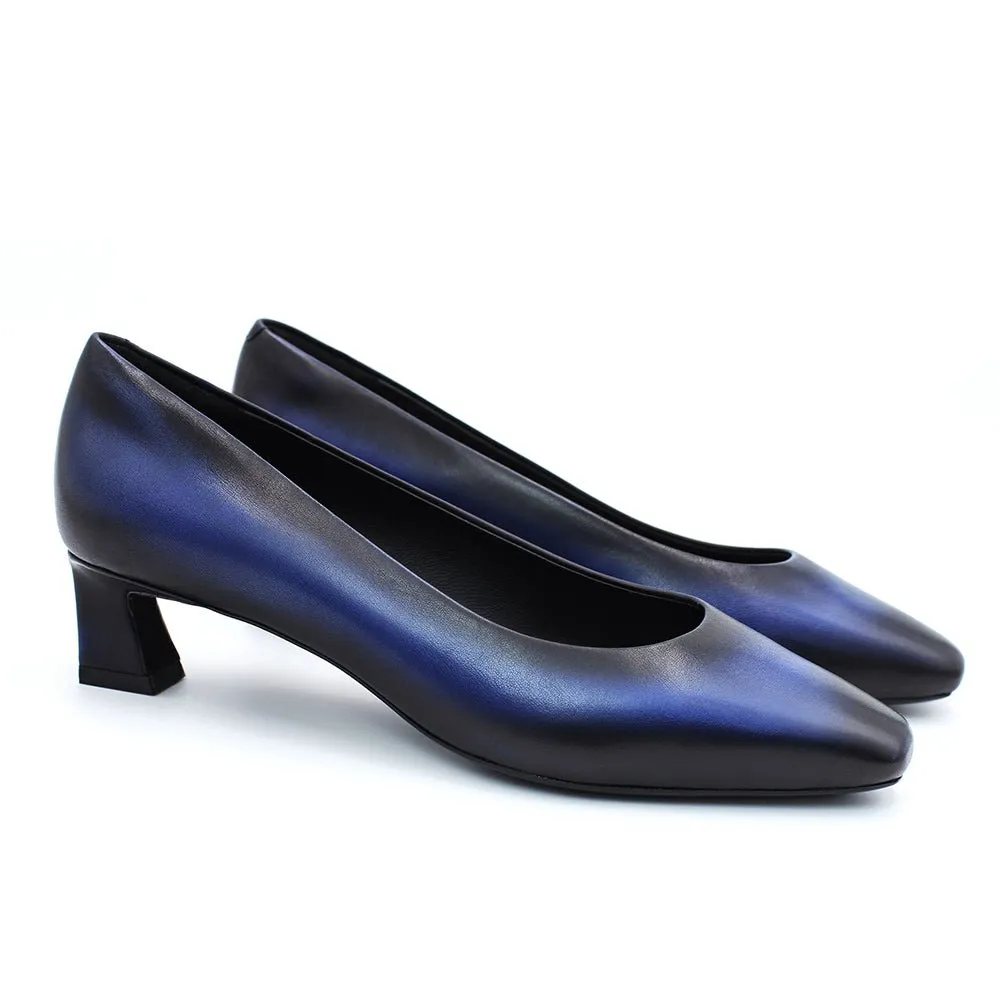 Dorisay Blue Square Toe Pump