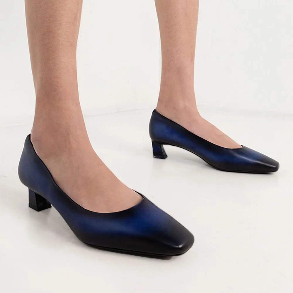 Dorisay Blue Square Toe Pump