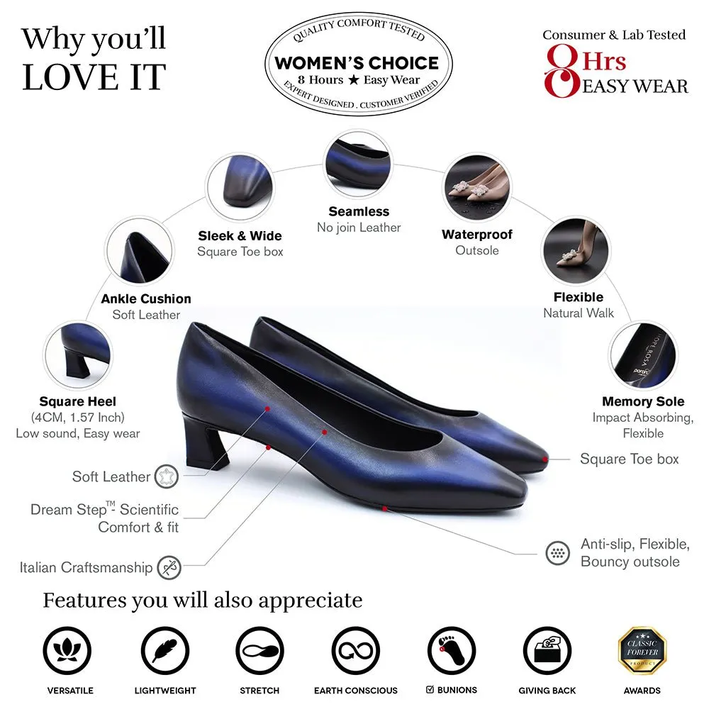 Dorisay Blue Square Toe Pump