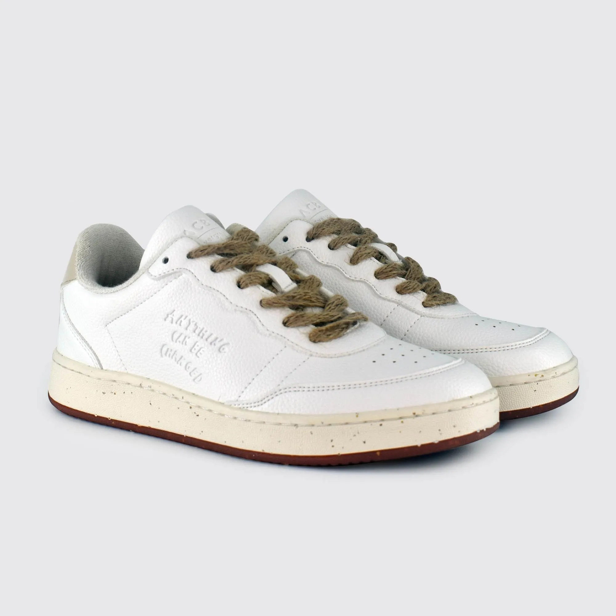 Evergreen Embossed White Cream