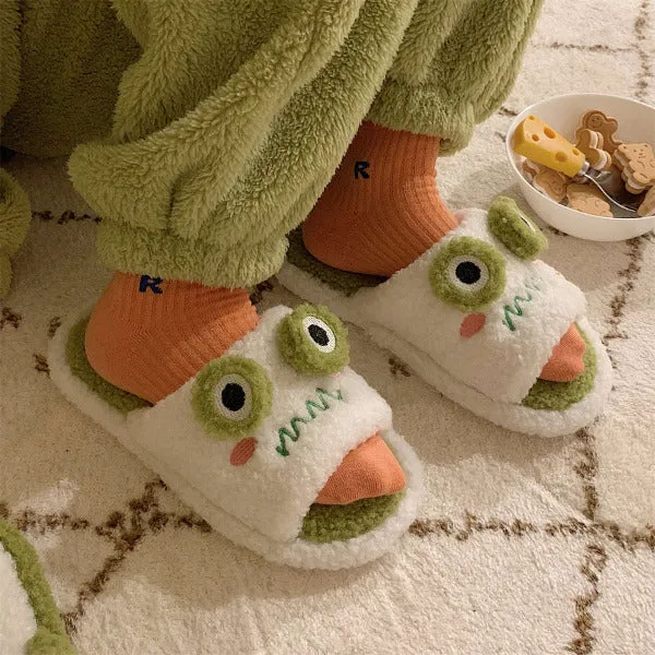 Frog Face Slippers - Step into Cuteness and Comfort