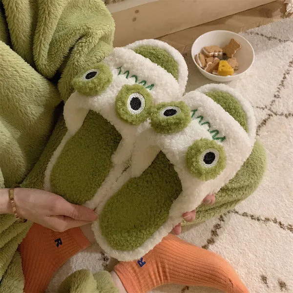 Frog Face Slippers - Step into Cuteness and Comfort