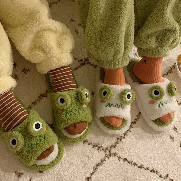 Frog Face Slippers - Step into Cuteness and Comfort