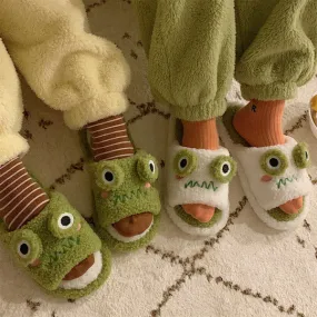 Frog Face Slippers - Step into Cuteness and Comfort