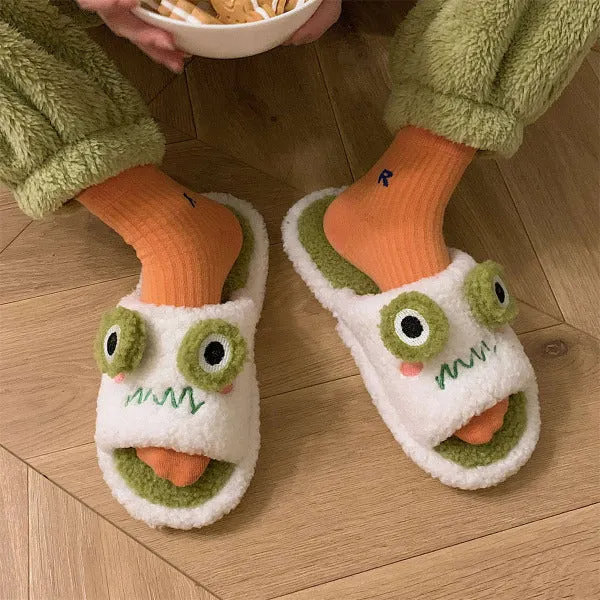 Frog Face Slippers - Step into Cuteness and Comfort
