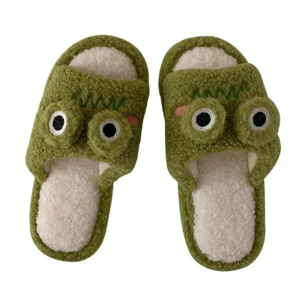 Frog Face Slippers - Step into Cuteness and Comfort