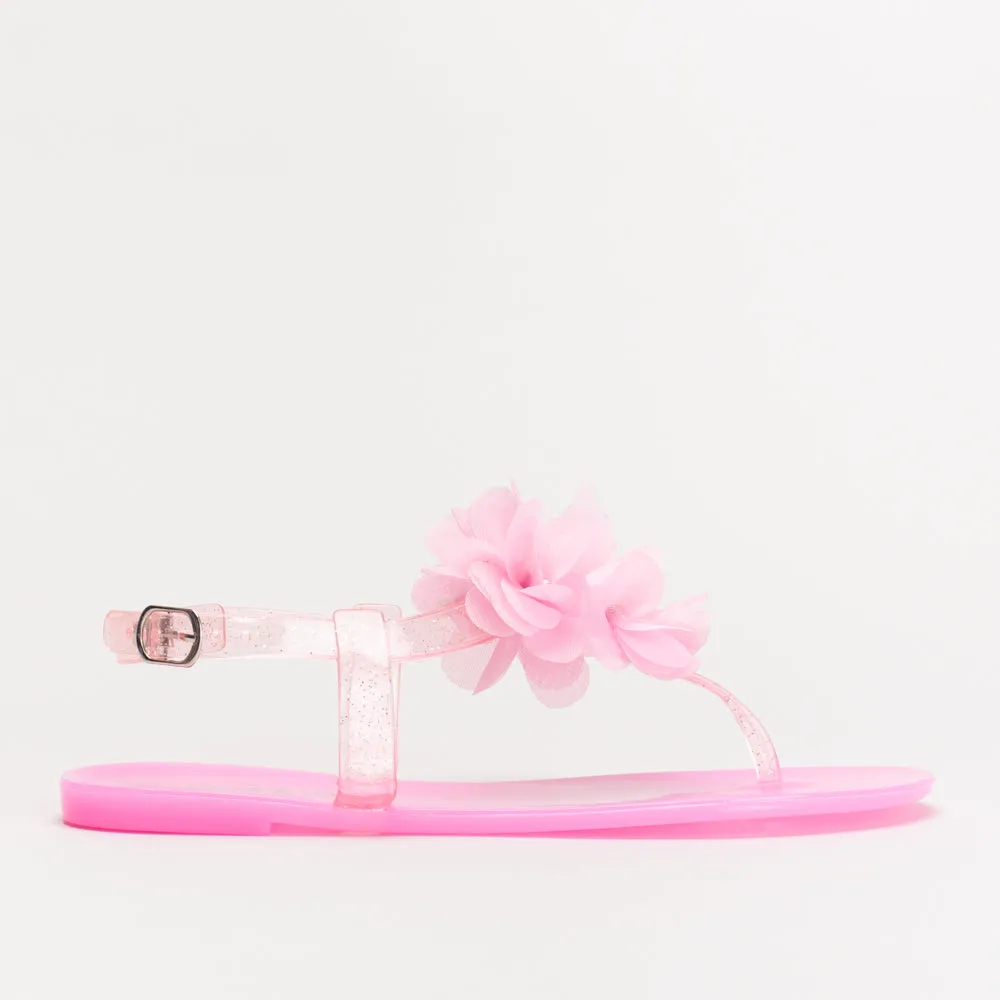 Girls Flower Jelly Thong _ 154910