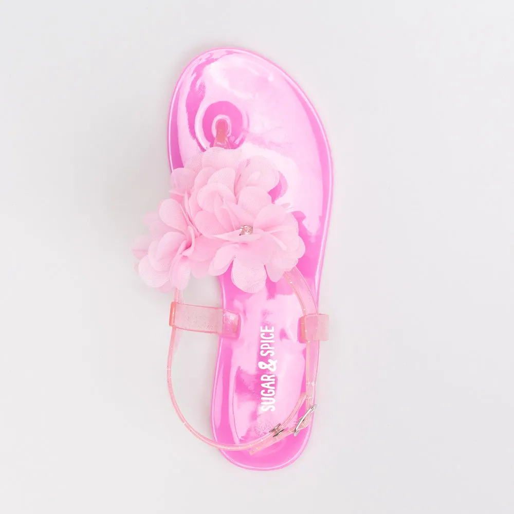 Girls Flower Jelly Thong _ 154910