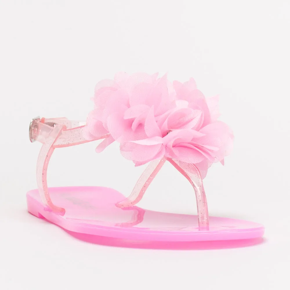 Girls Flower Jelly Thong _ 154910