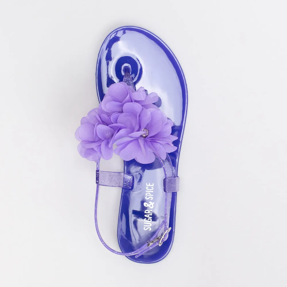 Girls Flower Jelly Thong _ 154910