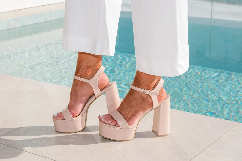 Jasmine Platform Heel- Nude