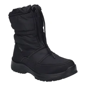 Josef Seibel Colorado 58 Ladies Black Textile Waterproof Front Zip Ankle Boots