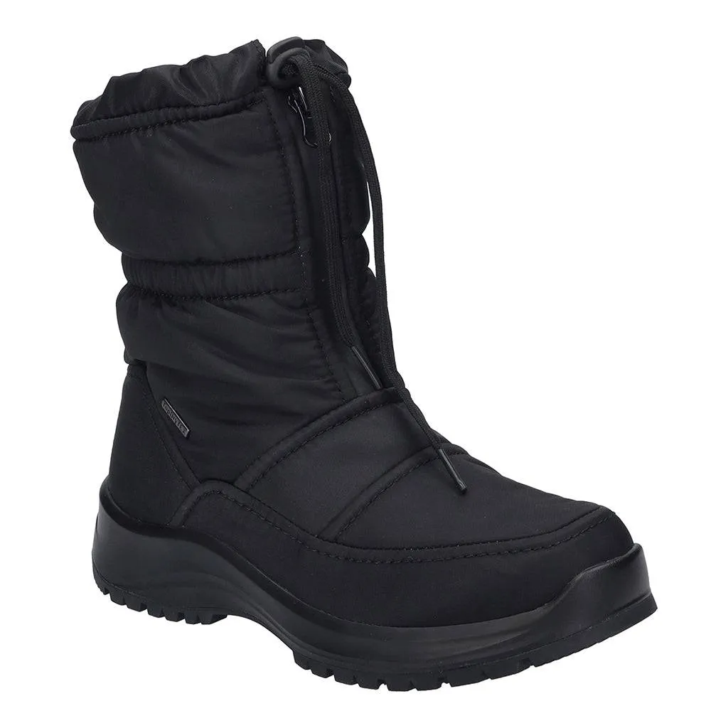 Josef Seibel Colorado 58 Ladies Black Textile Waterproof Front Zip Ankle Boots