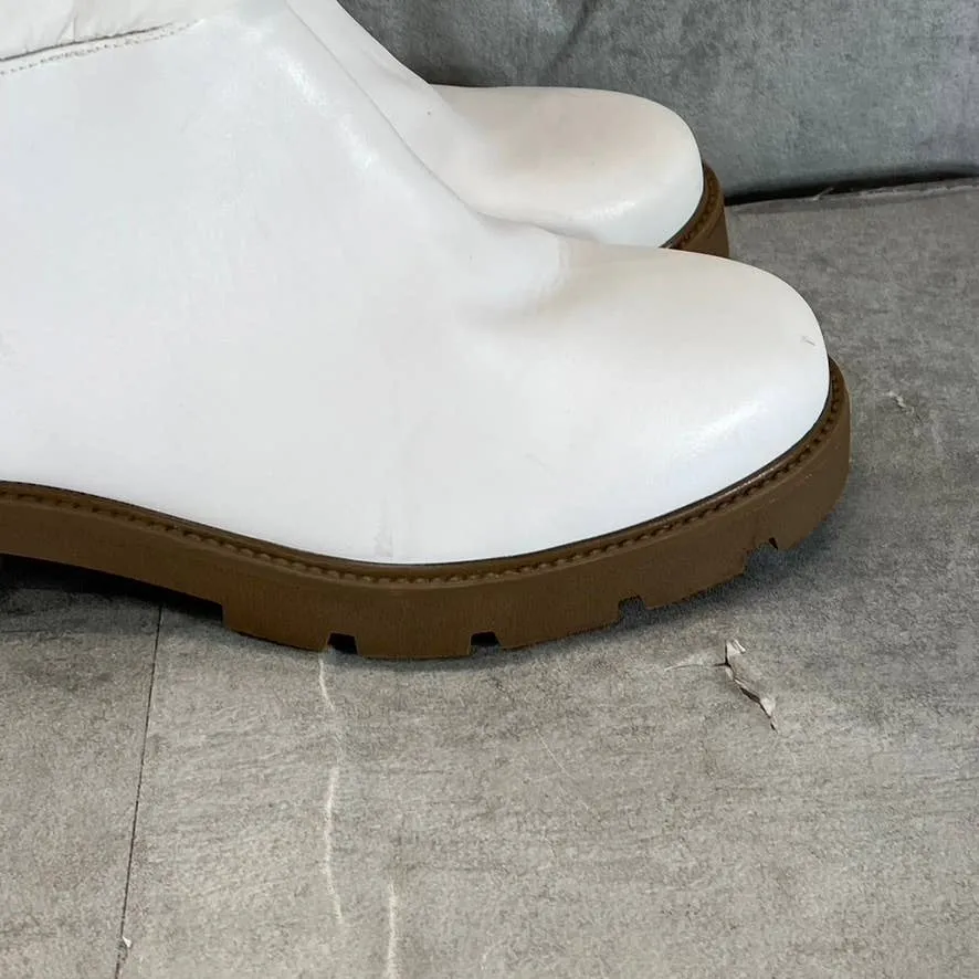 JOURNEE COLLECTION Women's White Nadine Cold-Weather Puffer Pull-On Boots SZ 9.5