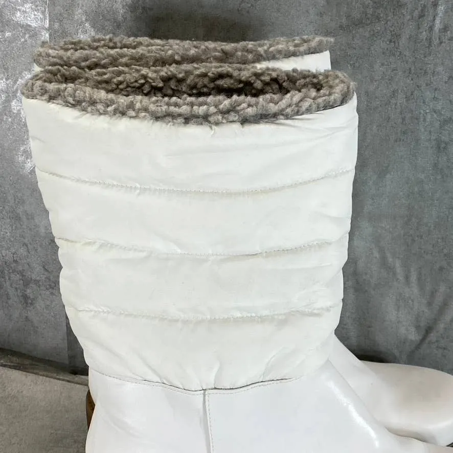 JOURNEE COLLECTION Women's White Nadine Cold-Weather Puffer Pull-On Boots SZ 9.5