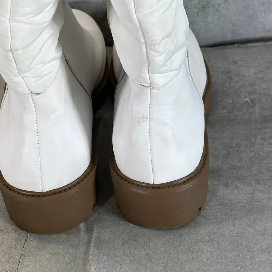 JOURNEE COLLECTION Women's White Nadine Cold-Weather Puffer Pull-On Boots SZ 9.5