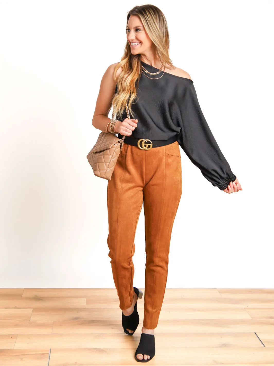 Made The Right Choice Suede Leggings - Final Sale