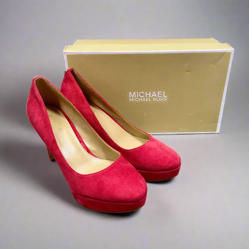 Michael Kors red suede Chantal pump, size 6.5 NEW IN BOX!