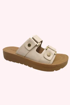 Nala Two Buckle Sandals - Nude