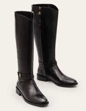 Pembroke Knee High Boots-Black