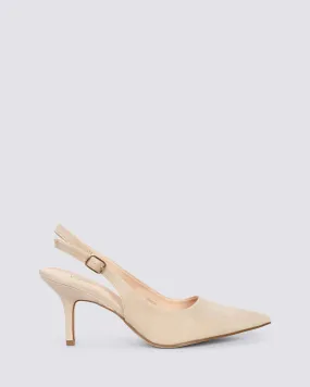 SHAYLEY SLINGBACK HEELS STONE BEIGE