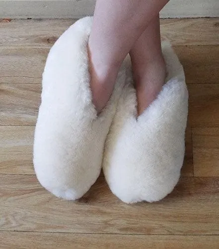 Sheepskin Wool Out Slippers with Suede Soles