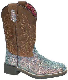 Smoky Mountain Youth Girls Ariel Crazy Horse/Pastel Leather Cowboy Boots
