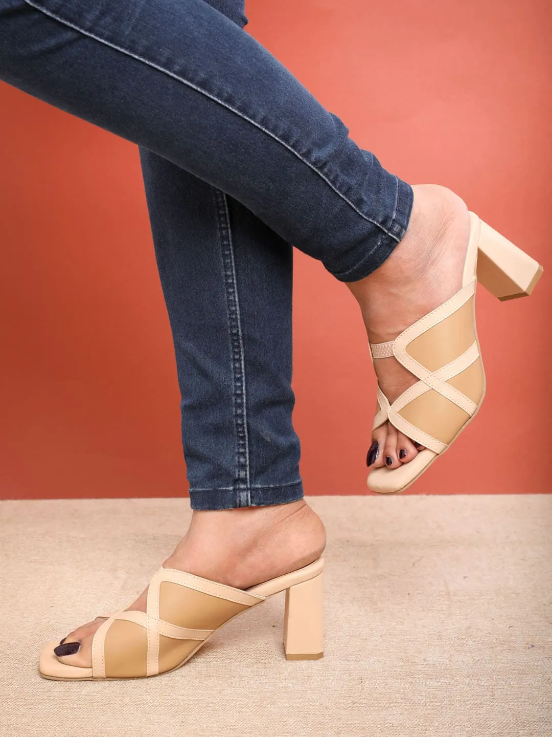 Souk Double Cross Mules Caramel
