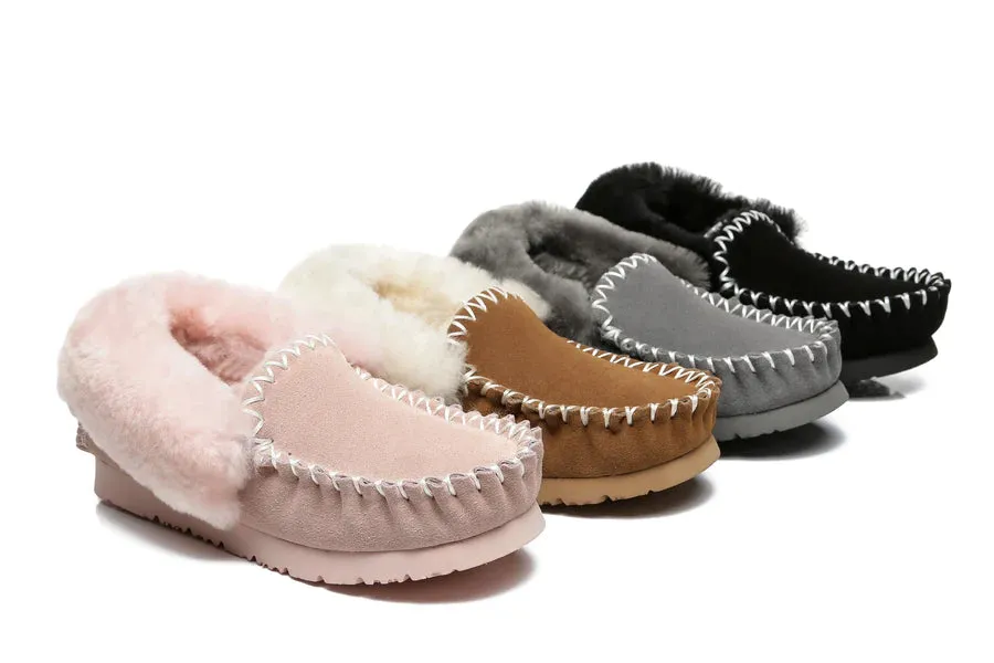 TARRAMARRA Unisex UGG Sheepskin Wool Popo Moccasin Men Women