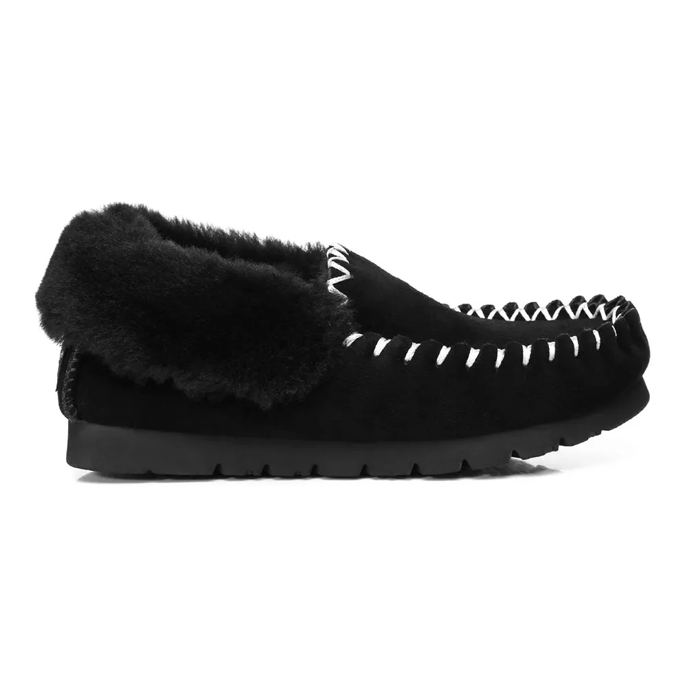 TARRAMARRA Unisex UGG Sheepskin Wool Popo Moccasin Men Women