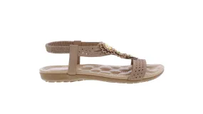 Women Suede Slip On Sandal with Elastic