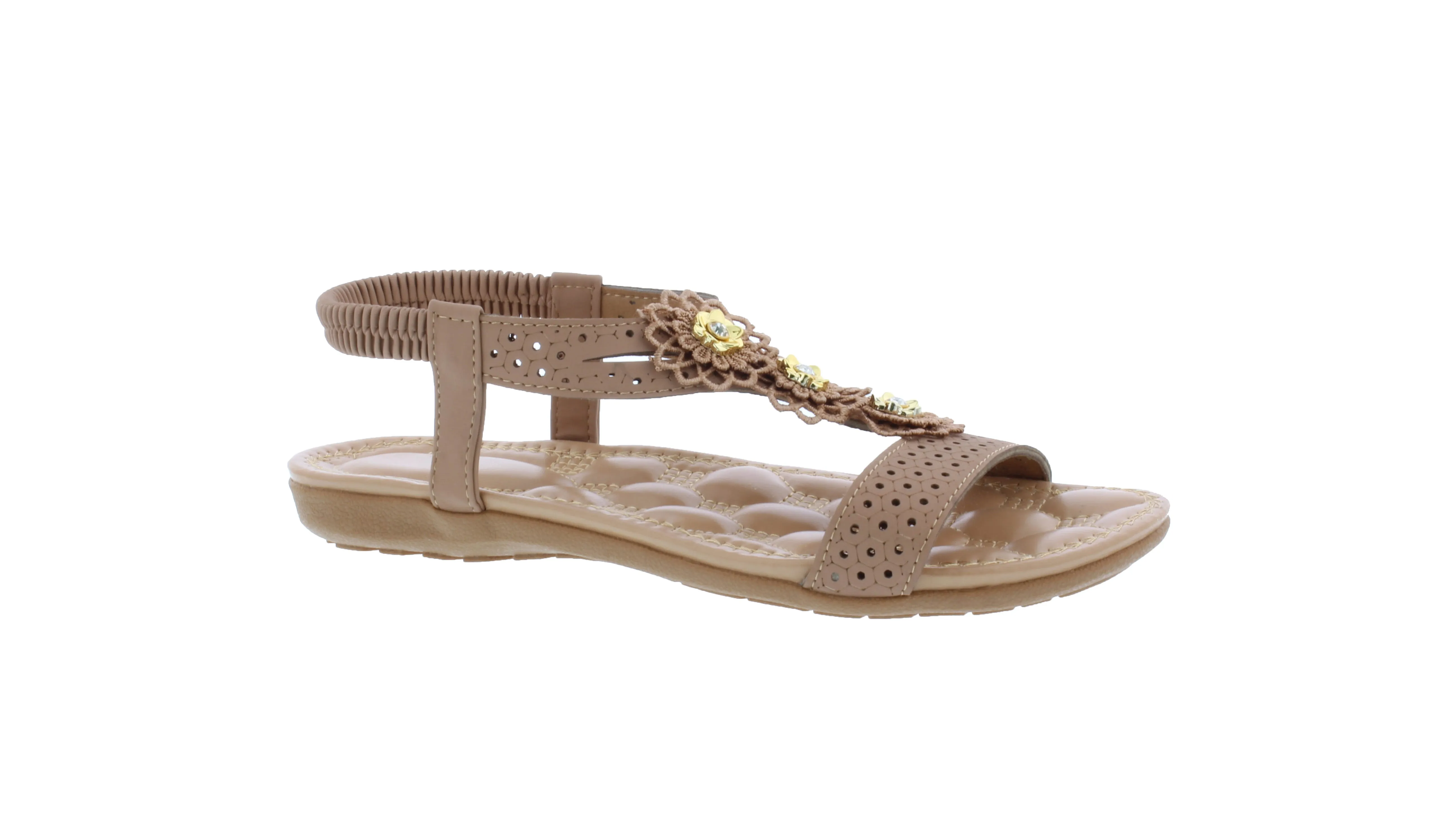 Women Suede Slip On Sandal with Elastic