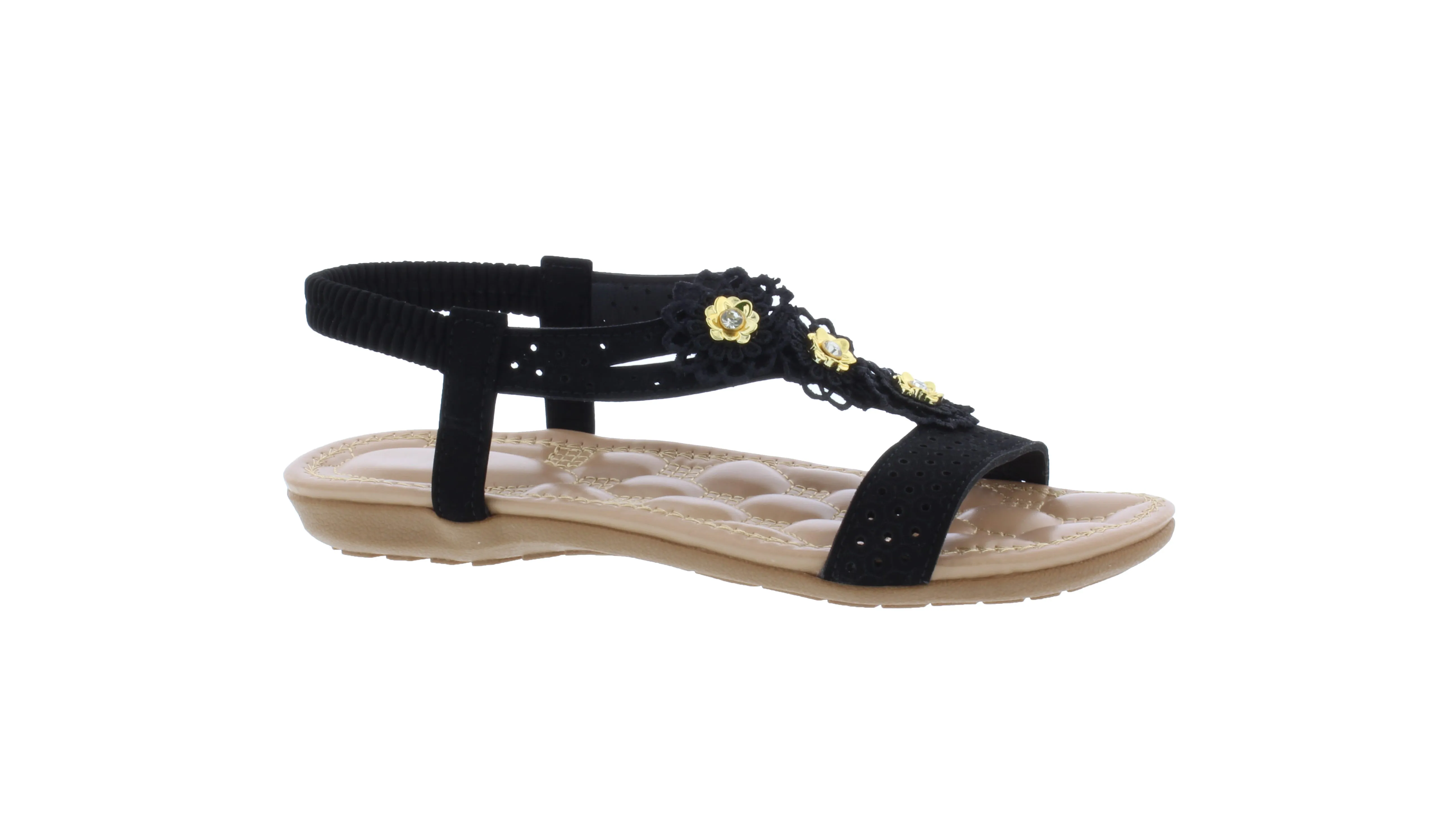 Women Suede Slip On Sandal with Elastic