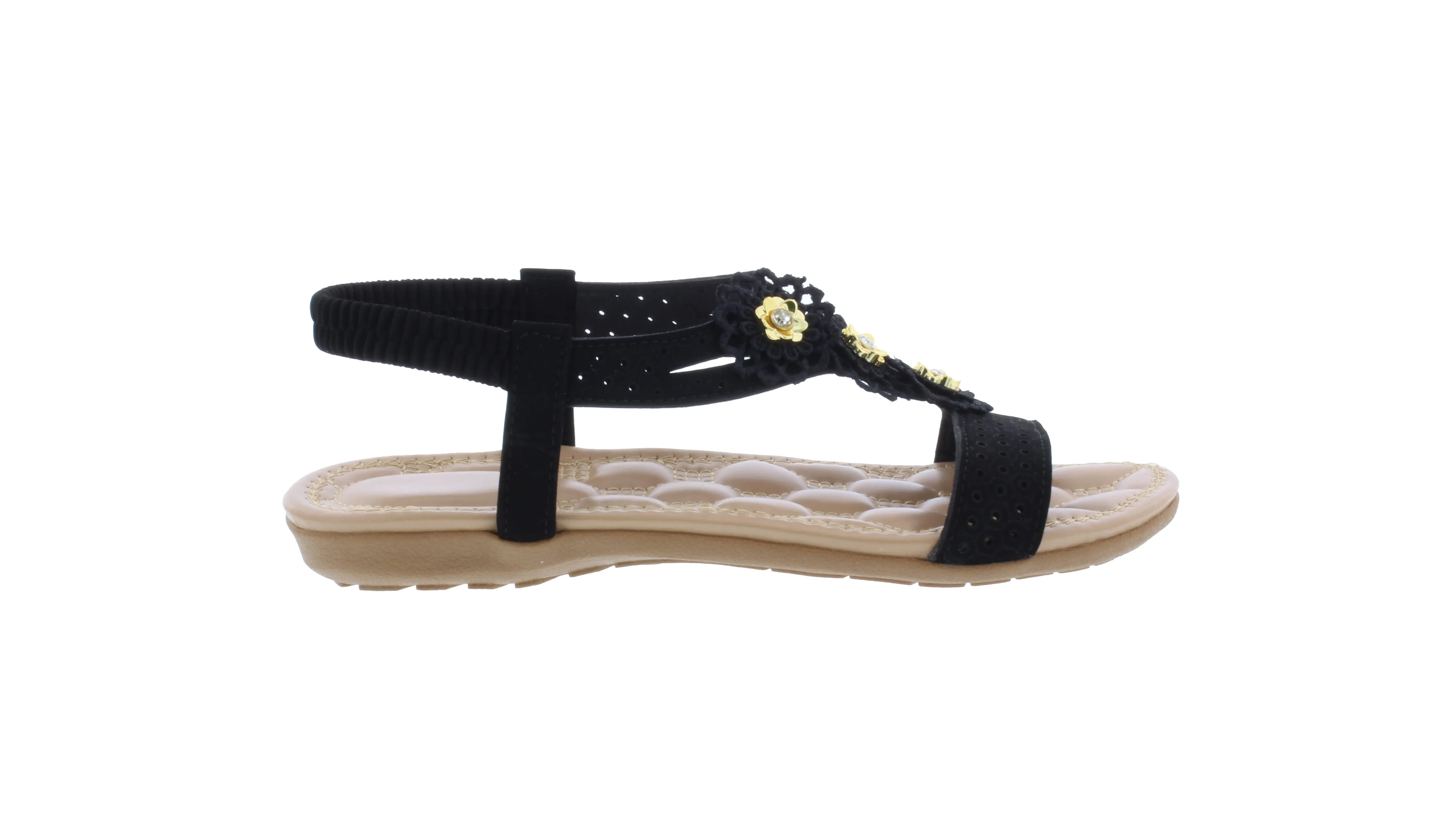 Women Suede Slip On Sandal with Elastic